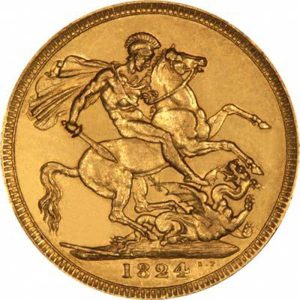1824 Γεώργιος Δ' - Χρυσή Λίρα Αγγλίας