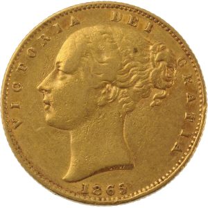 1865 Βικτώρια Λονδίνου - Χρυσή Λίρα Αγγλίας