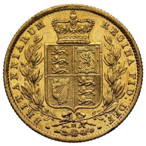 1872 Βικτώρια Μελβούρνης Θυρεός - Χρυσή Λίρα Αγγλίας