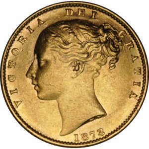 1873 Βικτώρια Λονδίνου Θυρεός - Χρυσή Λίρα Αγγλίας