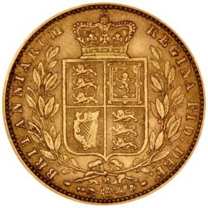 1874 Βικτώρια Μελβούρνης Θυρεός - Χρυσή Λίρα Αγγλίας