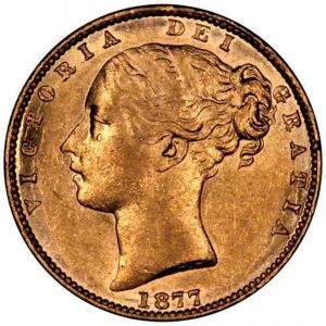 1877 Βικτώρια Σίδνεϊ Θυρεός - Χρυσή Λίρα Αγγλίας