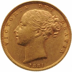 1881 Βικτώρια Σίδνεϊ Θυρεός - Χρυσή Λίρα Αγγλίας